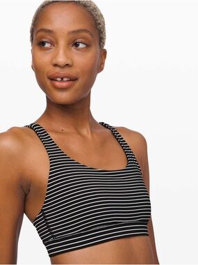 lululemon athletica Energy Bra - Mod Stripe Black White